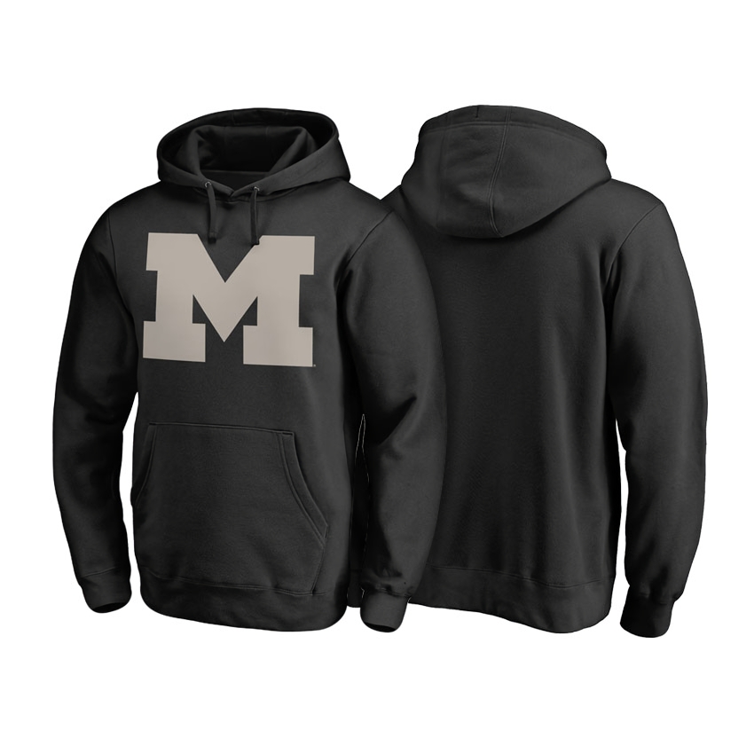 Michigan Wolverines Men's NCAA Black Team Logo Camo Cloak Big & Tall Pullover College Football Hoodie PPI0049AE